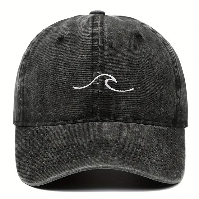 Baseballkappe mit Wellendesign-Stickerei für Frauen und Herren