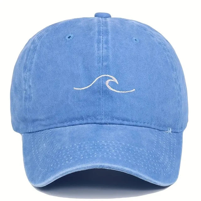 Baseballkappe mit Wellendesign-Stickerei für Frauen und Herren
