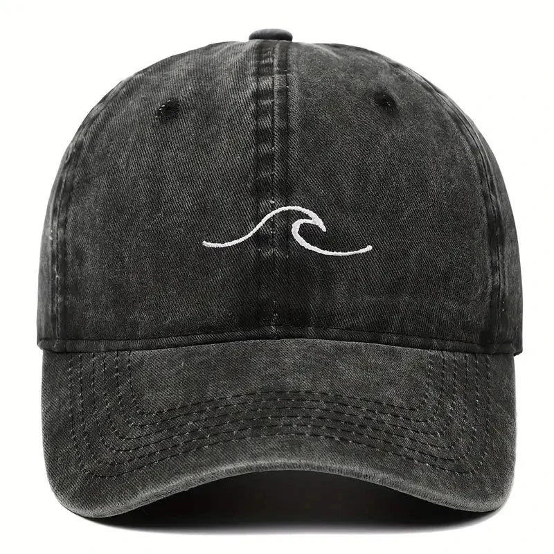 Baseballkappe mit Wellendesign-Stickerei für Frauen und Herren