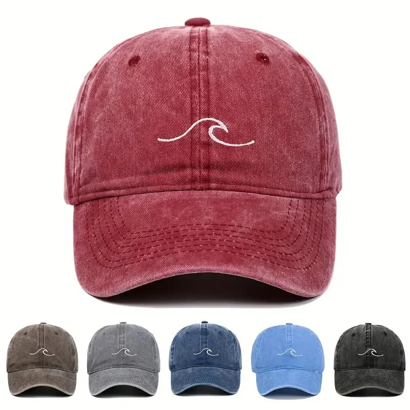 Baseballkappe mit Wellendesign-Stickerei für Frauen und Herren
