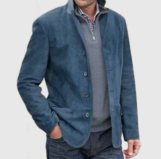 Wildlederjacke | Einreihig | Kunstwildleder | Vintage-Jacke | Herrenjacken