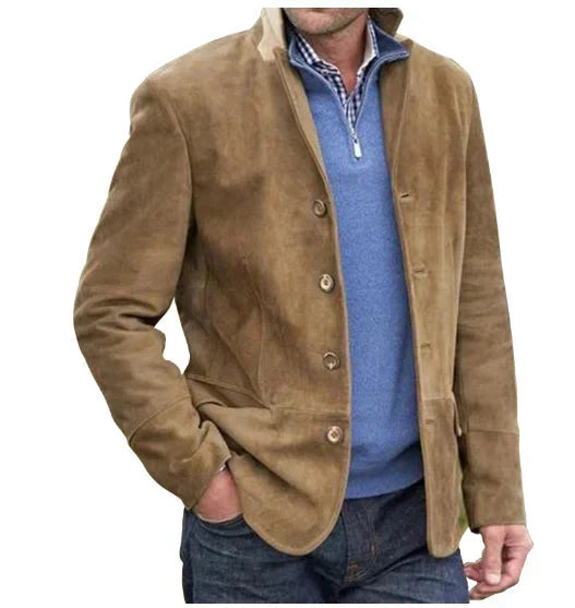 Wildlederjacke | Einreihig | Kunstwildleder | Vintage-Jacke | Herrenjacken