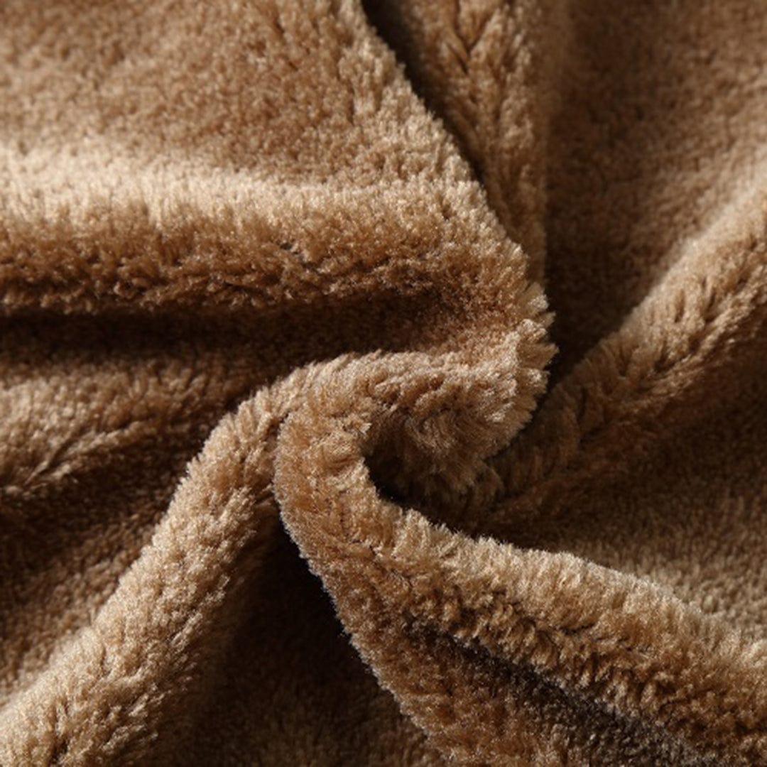 Winter-Lederjacke – Kunstleder – Reißverschluss – Fleece-gefüttert