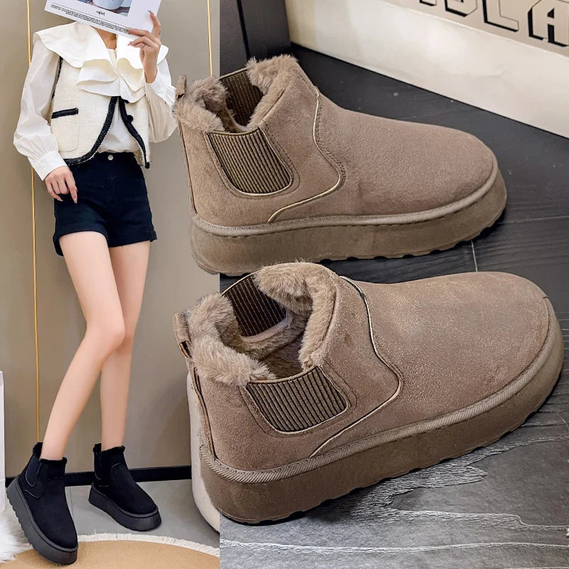 Lillymoda | Briana - Lässige Warme Plüsch-Stiefel