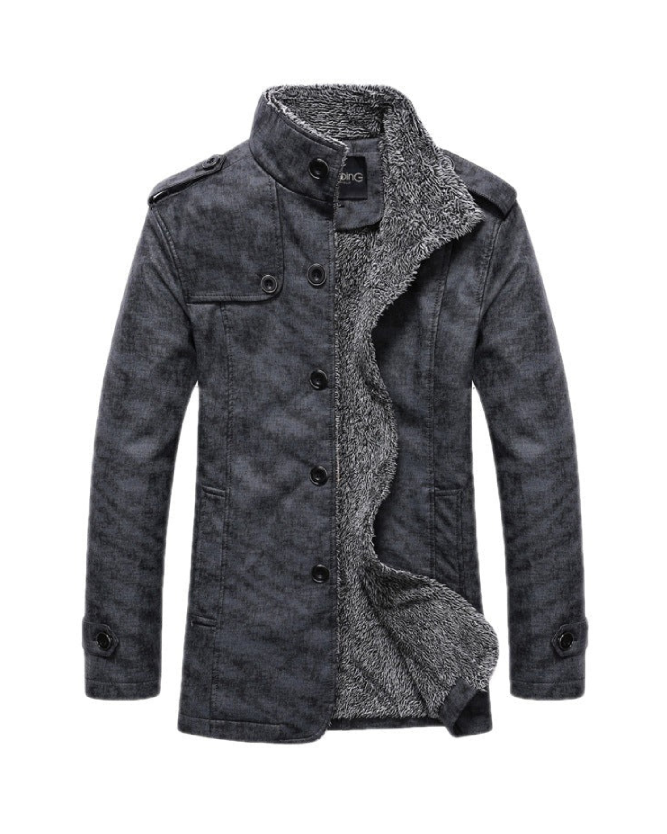 Winterjacke für Herren | Stehkragen | Warm | Jacke mit Sherpa | Slim Fit Wintermantel