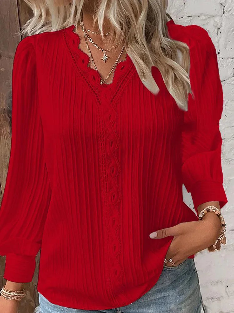 Lillymoda | Alora - Elegante Bluse mit V-Ausschnitt