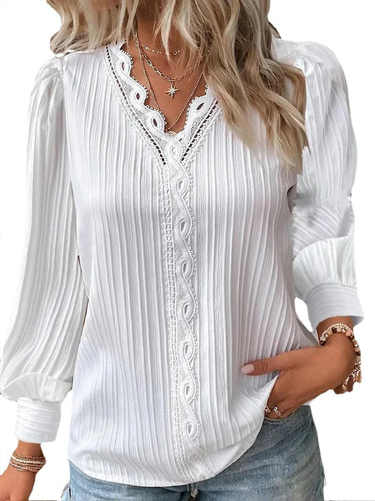 Lillymoda | Alora - Elegante Bluse mit V-Ausschnitt
