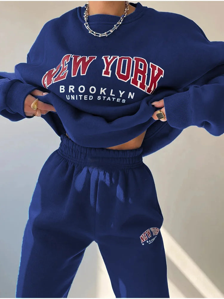 Lillymoda | Amira - Lässiger Bedruckter Trainingsanzug [Pullover+Hose]