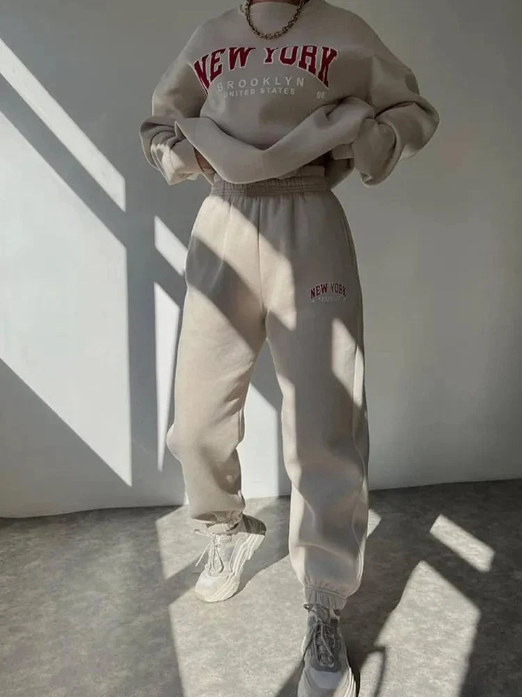 Lillymoda | Amira - Lässiger Bedruckter Trainingsanzug [Pullover+Hose]