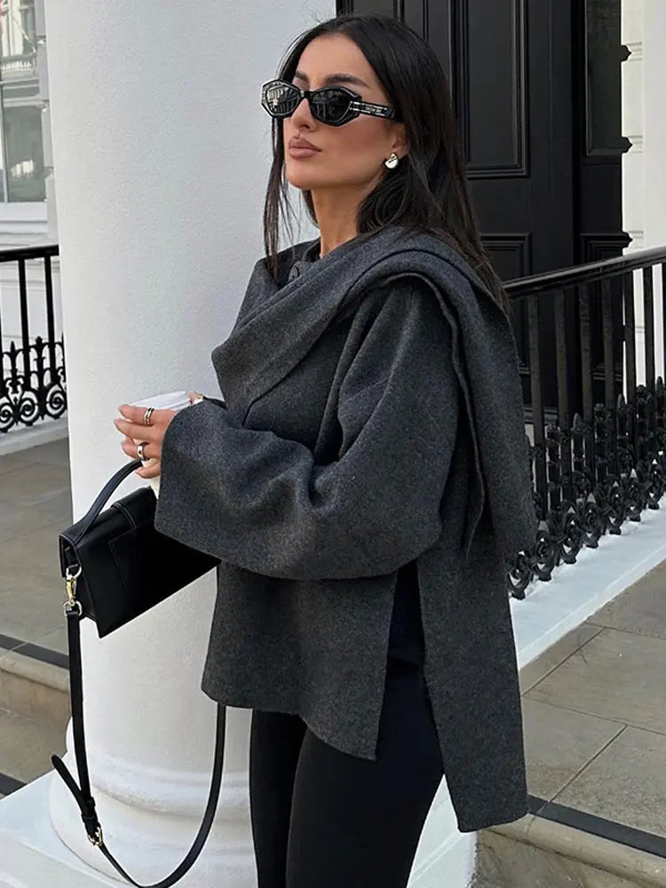 Lillymoda | Anastacia - Classy Jacke mit Passendem Schal