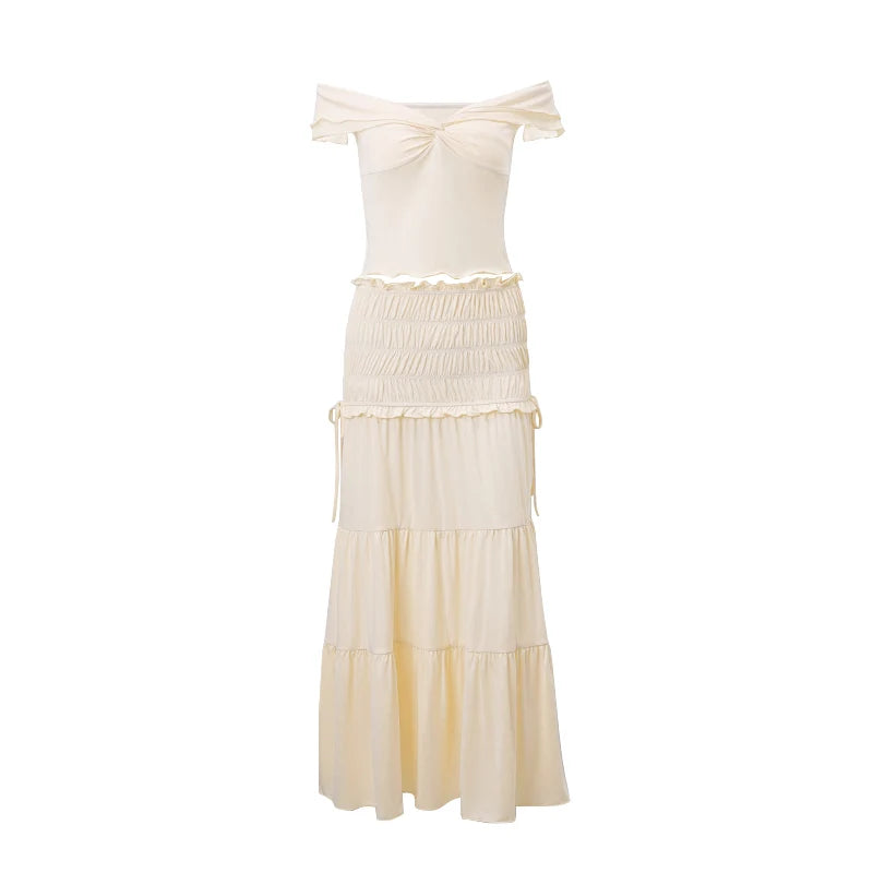 Lillymoda | Carmella - Schulterfreies Rüschen Chic Set