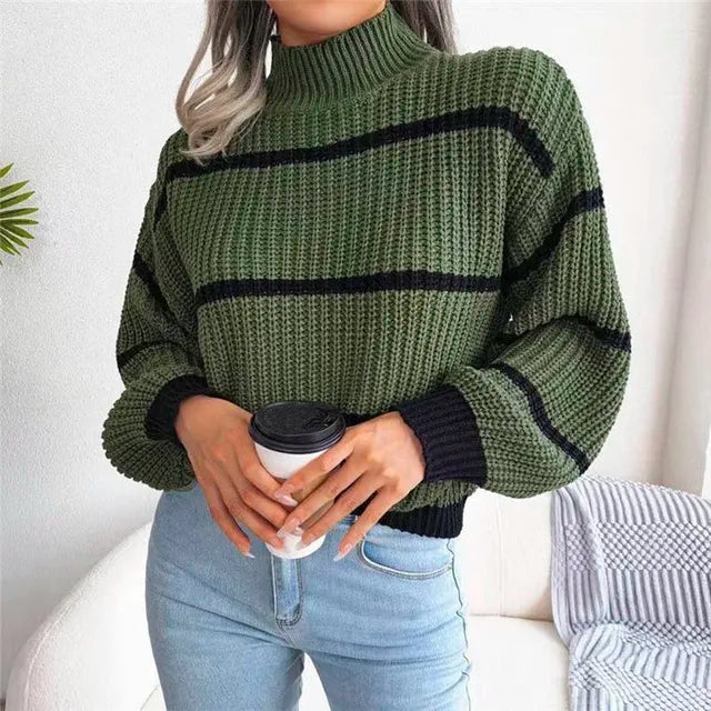 Lillymoda | Harper - Warmer Strickpullover mit Hohem Halsausschnitt