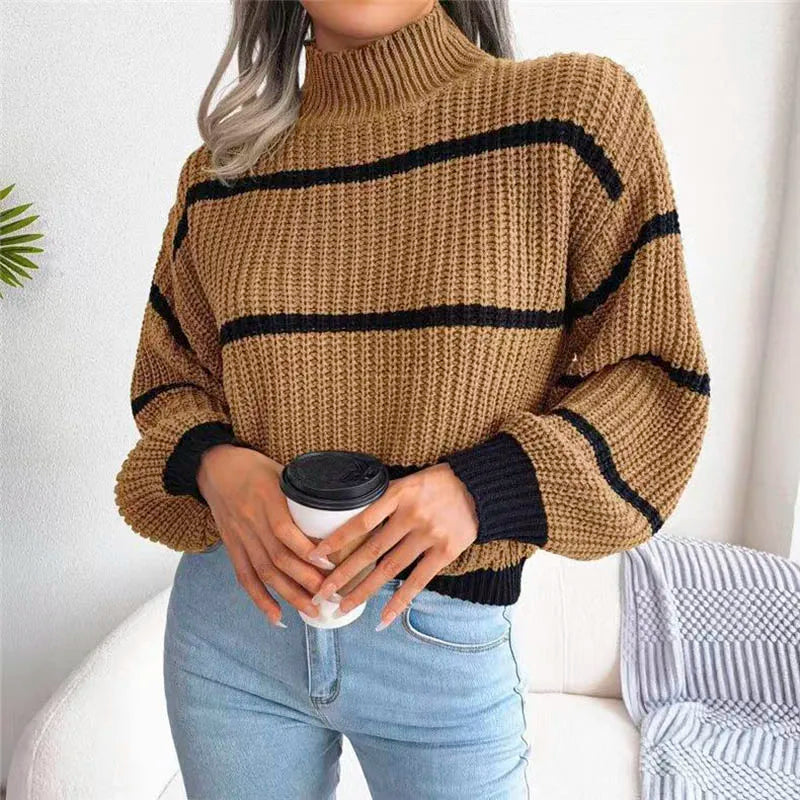 Lillymoda | Harper - Warmer Strickpullover mit Hohem Halsausschnitt