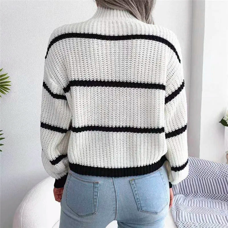 Lillymoda | Harper - Warmer Strickpullover mit Hohem Halsausschnitt