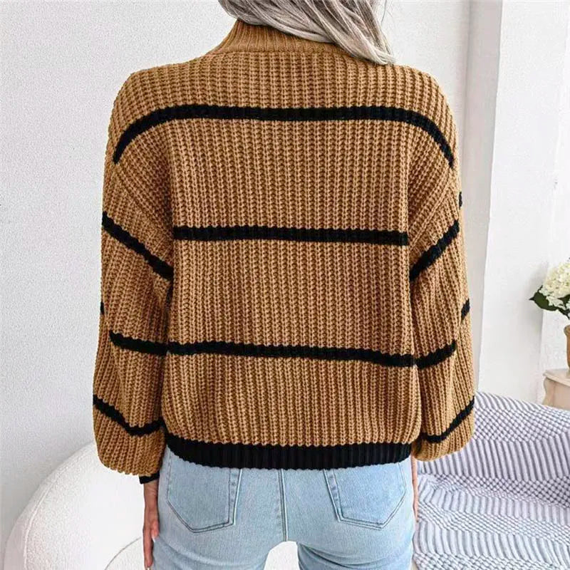 Lillymoda | Harper - Warmer Strickpullover mit Hohem Halsausschnitt