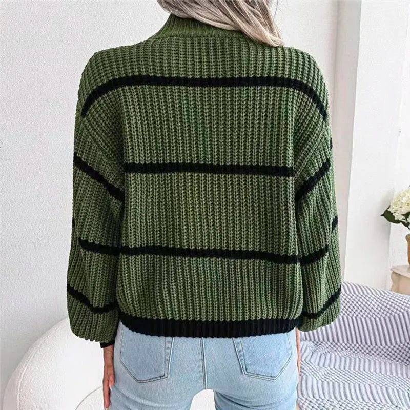Lillymoda | Harper - Warmer Strickpullover mit Hohem Halsausschnitt