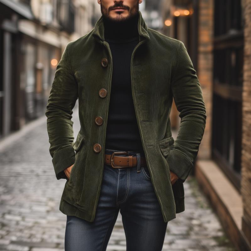 Klassische, raffinierte, vielseitige Cordjacke Herren