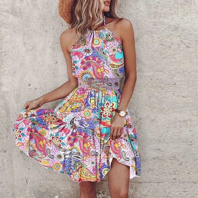 Lillymoda | Isla - Neckholder Boho Sommerkleid