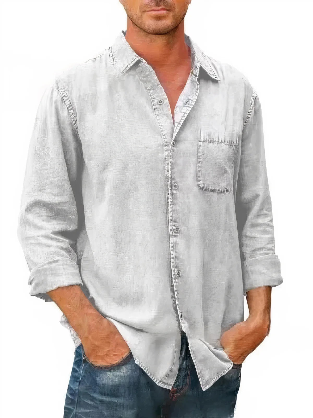 Emilio - Langärmeliges Denim-Shirt