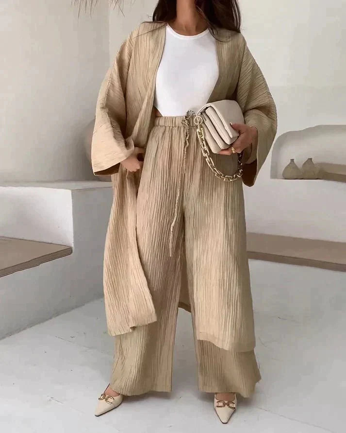 Lillymoda | Gisselle - Elegantes lockeres Set [Strickjacke+Hose]