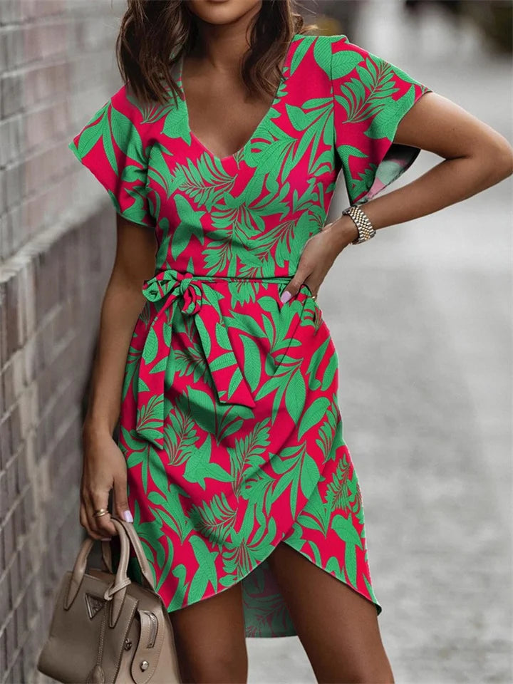 Lillymoda | Ariella - Lässiges Kleid mit V-Ausschnitt und Gürtel