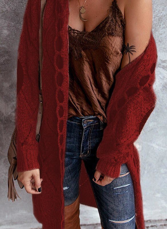 Lillymoda | Greta - Damen-Strickjacke mit Kapuze