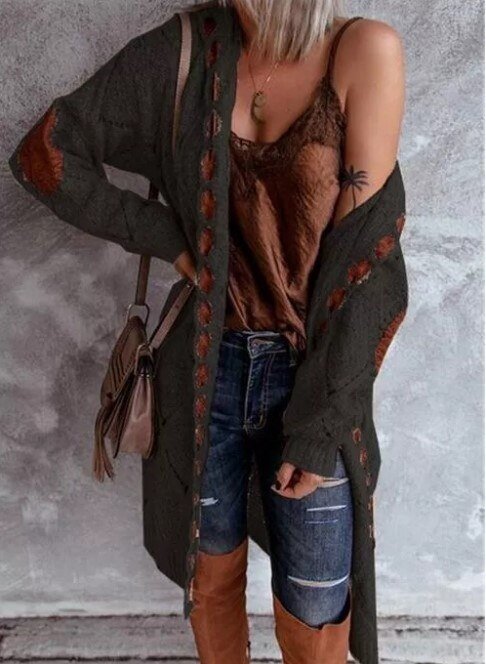 Lillymoda | Greta - Damen-Strickjacke mit Kapuze