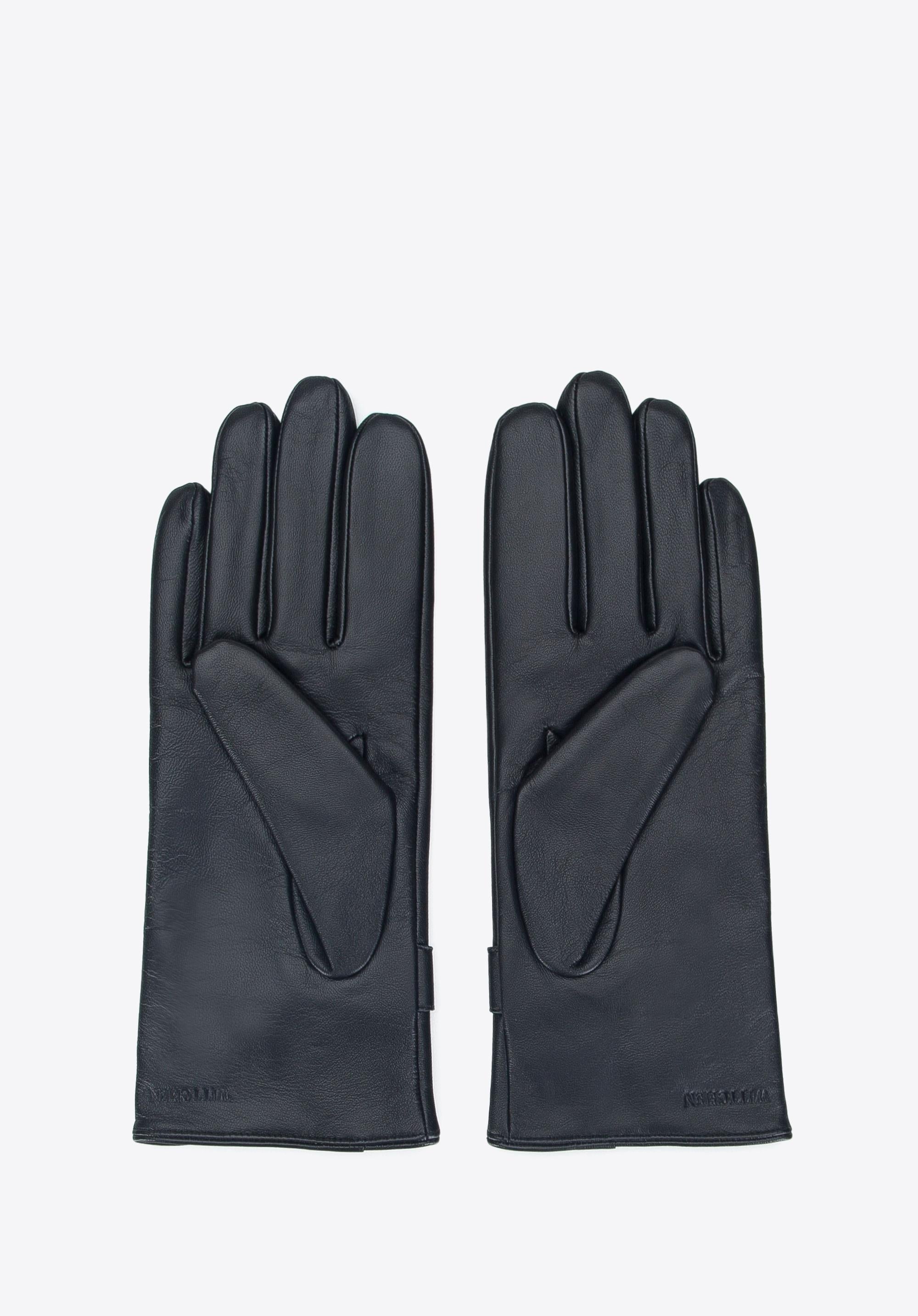 Handschuhe mit elegantem Ausschnitt und feinen Schnallen-Details