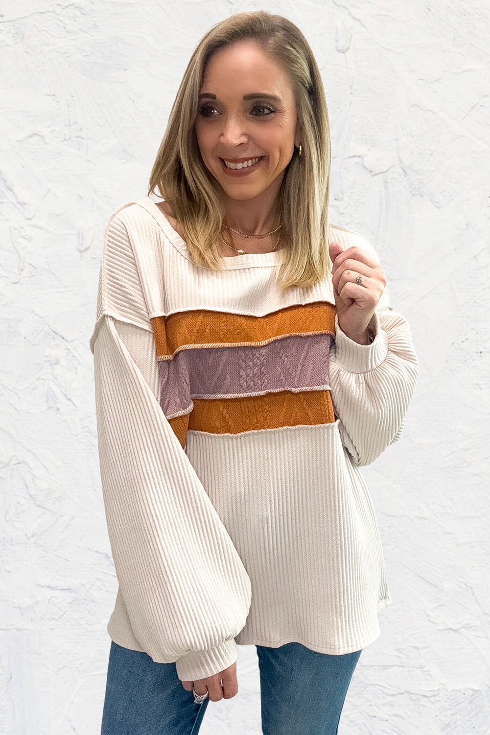 Pullover mit Streifen und Weiten Ärmeln - Tenea