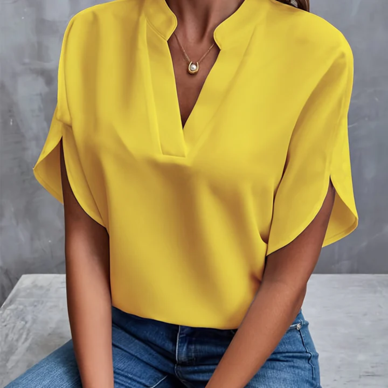 Sandra | Damen Kurzarm Bluse | Elegant
