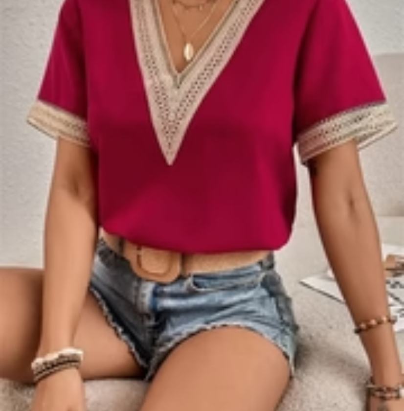 Malin | Damen Kurzarm Bluse | Modern
