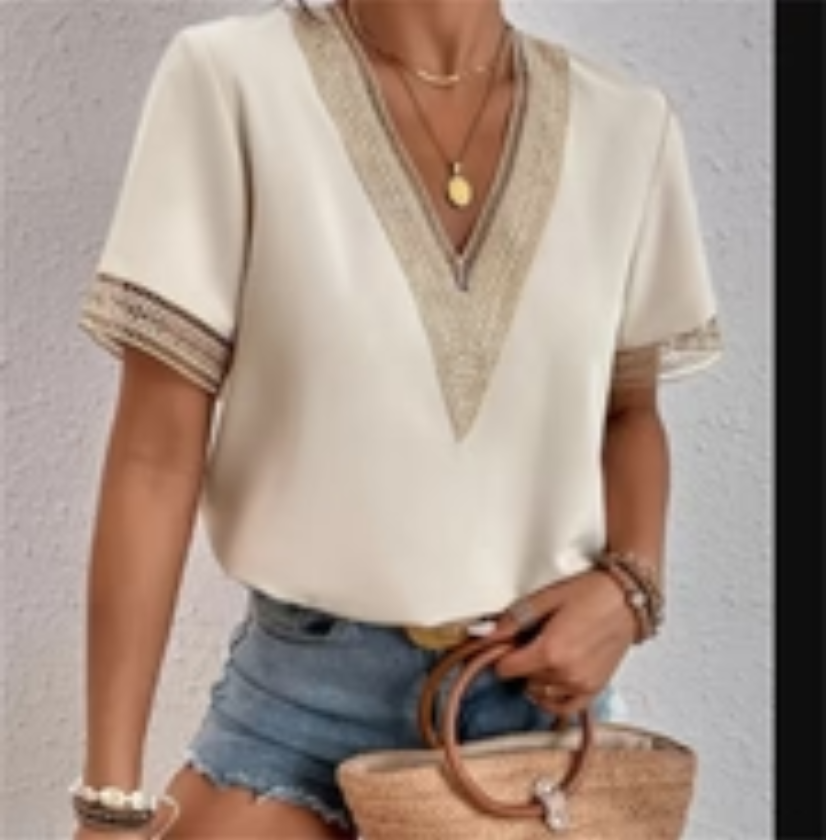 Malin | Damen Kurzarm Bluse | Modern