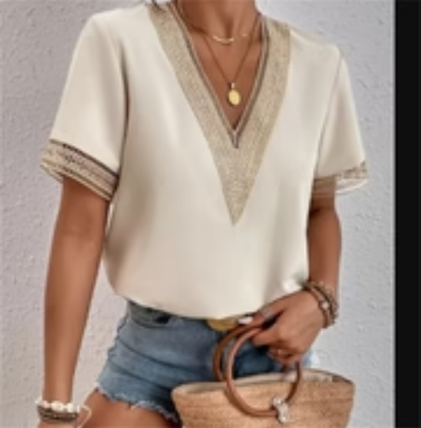 Malin | Damen Kurzarm Bluse | Modern