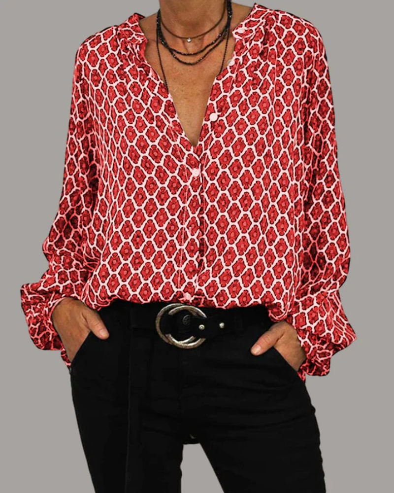 Yamina | Damen Langarm Bluse | Elegant