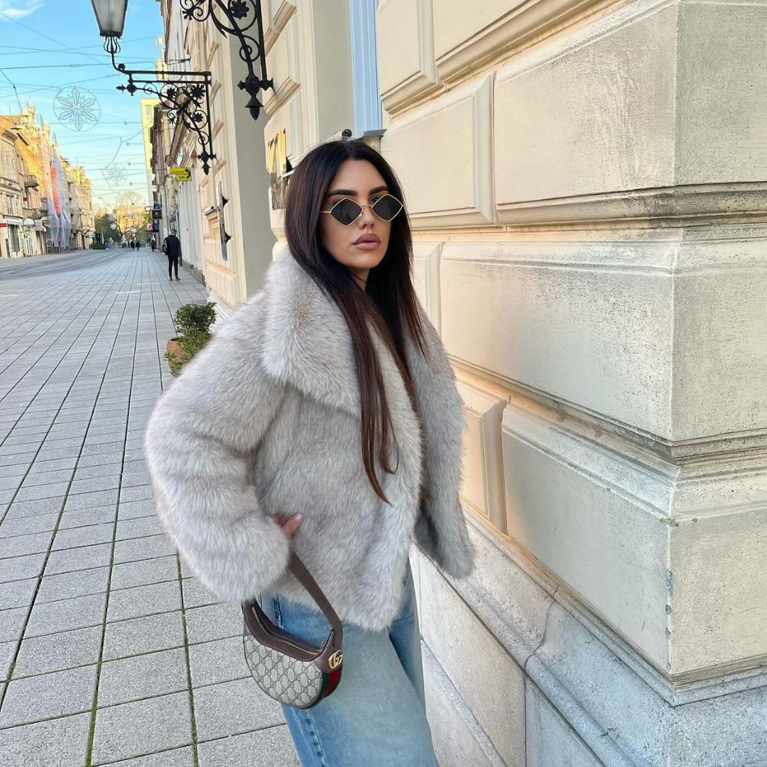 Lara | Damen Teddy Winterjacke | Kurze Mantel