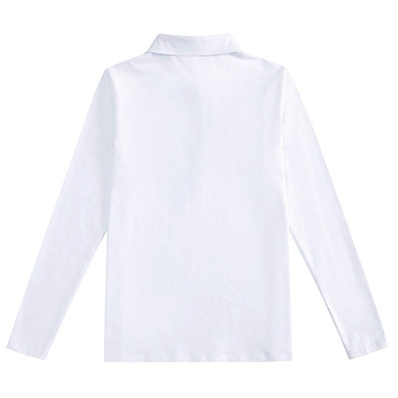 Einfarbiges langarm-Poloshirt für Damen