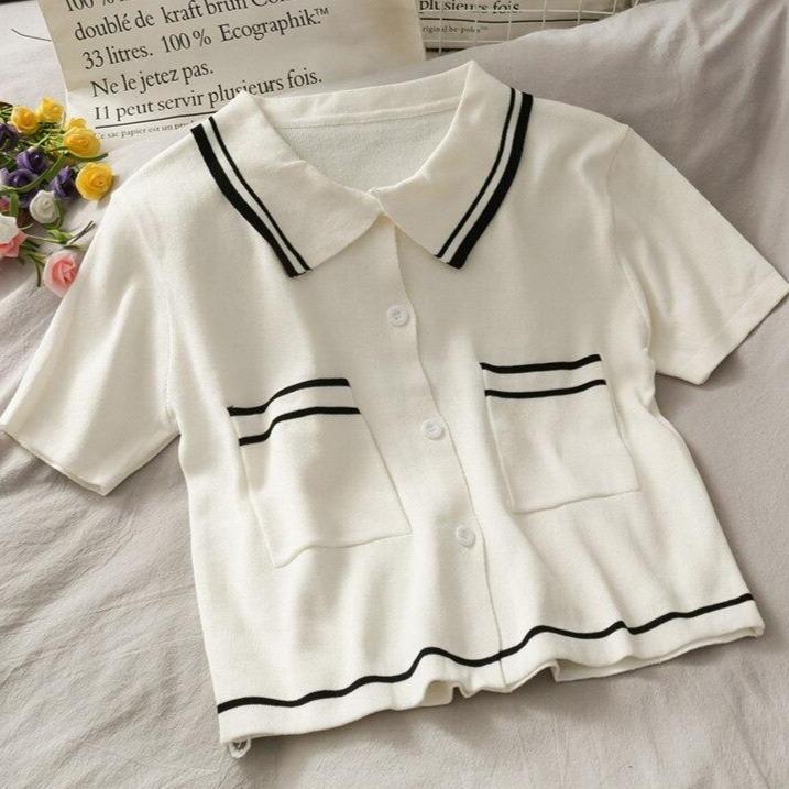 Damen-Poloshirt aus Strick