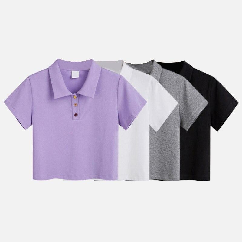 Damen-Poloshirt, cropped