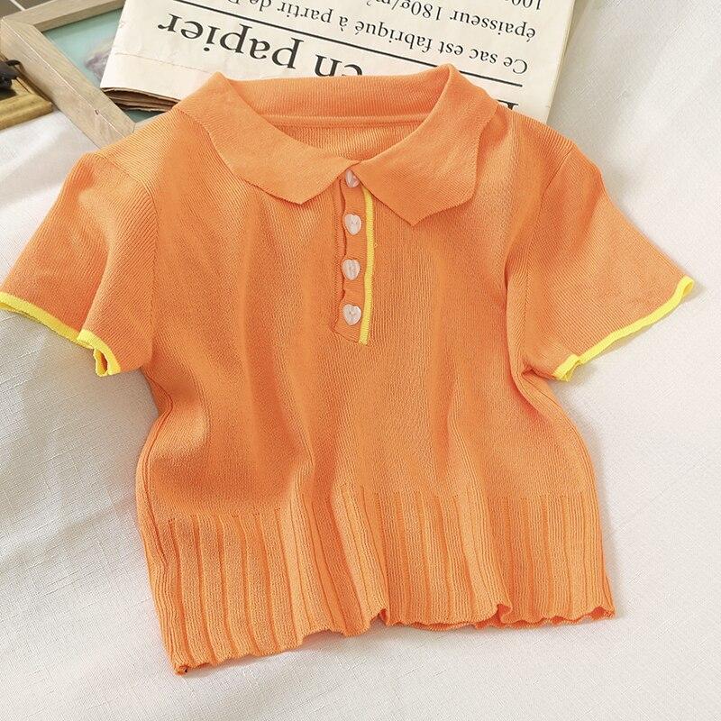 Damen-Poloshirt mit dekorativem Kragen