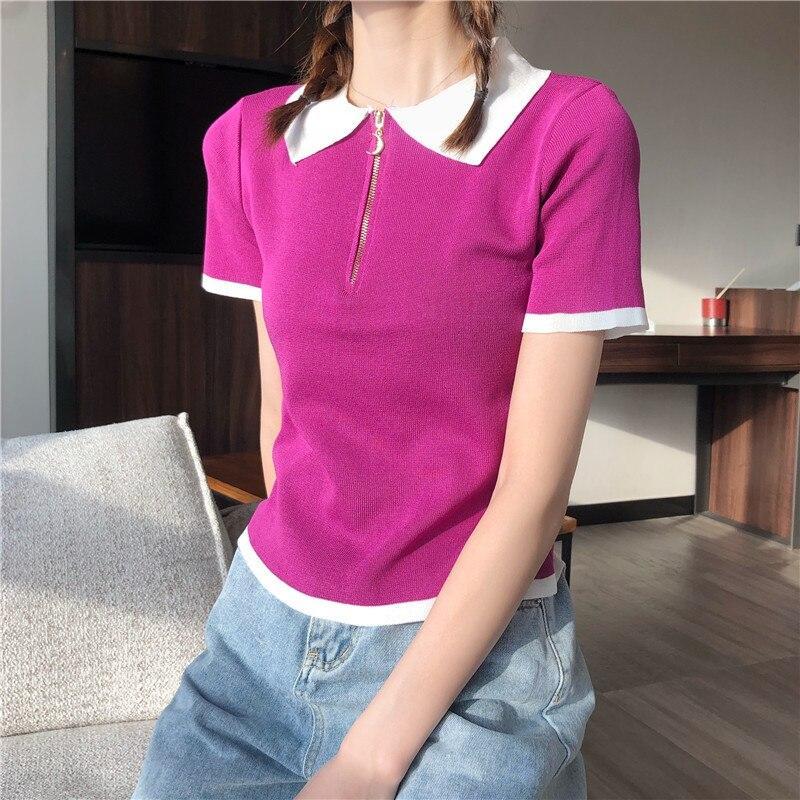 Damen-Poloshirt mit Reißverschluss