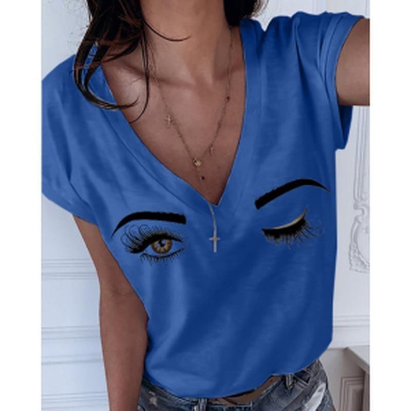 Damen-T-Shirt mit mit Augen-Print