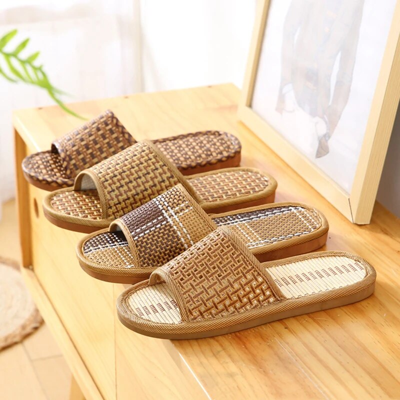 Lillymoda | Alex - Bequeme Rattan Hausschuhe
