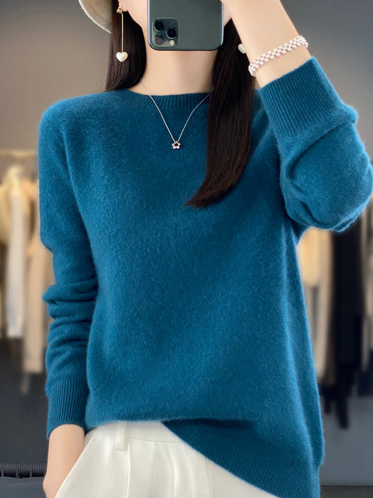 Lillymoda | Brenna - lässiger Strickpullover mit O-Ausschnitt