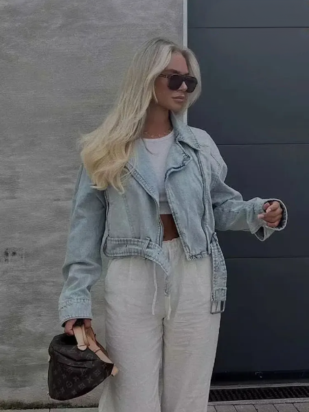 Lillymoda | Adriana - Denim Chic Kurzmantel