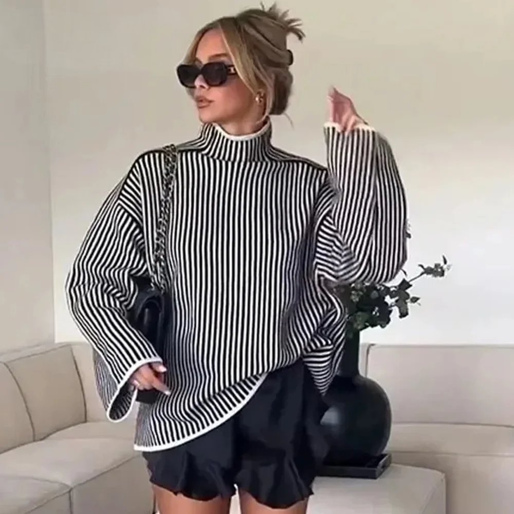 Lillymoda | Adelfa - Stylischer Rollkragenpullover in Übergröße