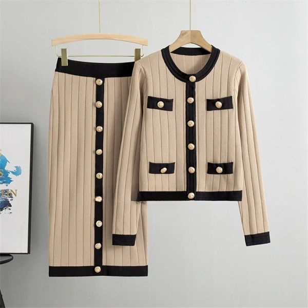 Lillymoda | Isabela - Vintage-Strick-Set [Blazer+Rock]
