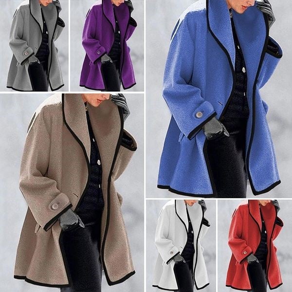 Lillymoda | Grace – Eleganter Wollmantel mit breitem Kragen