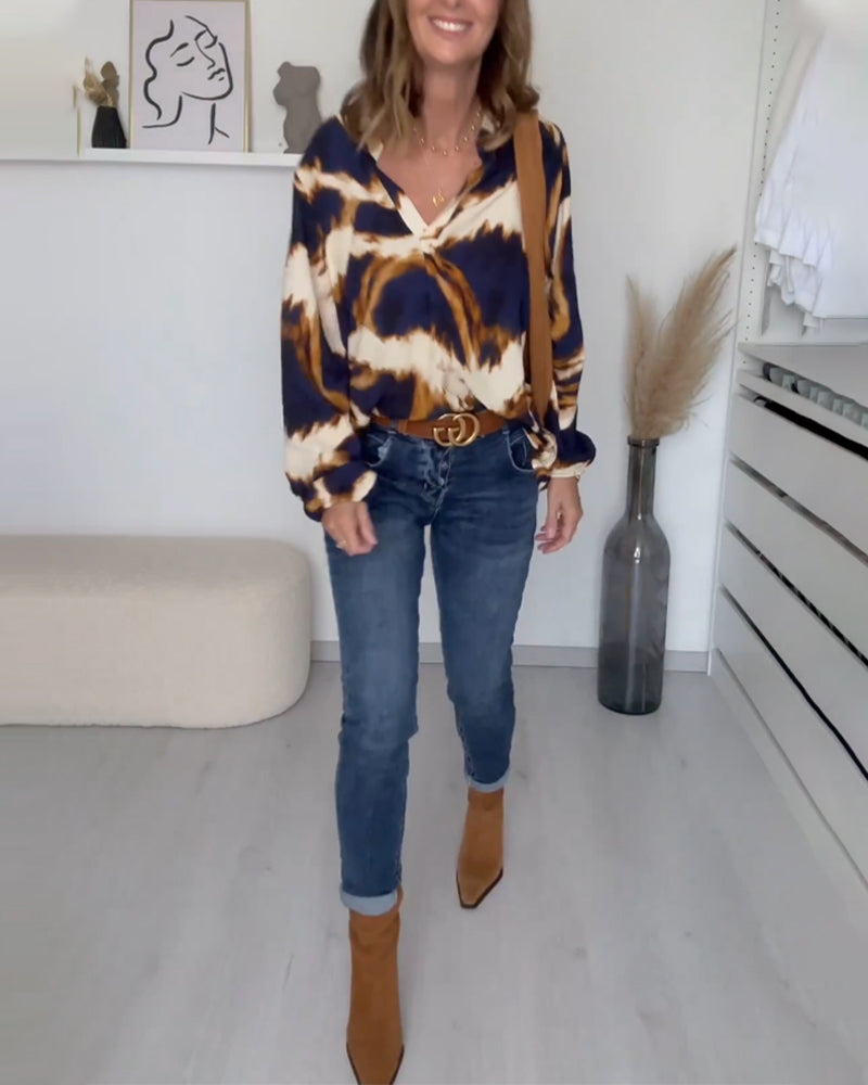 Lillymoda | Cecilia - Bedruckte Oberteile mit Langen Ärmeln