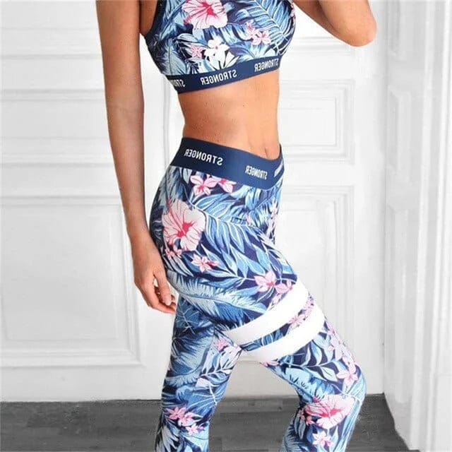 Sportset: Elegantes Blumenmuster für kalte Tage
