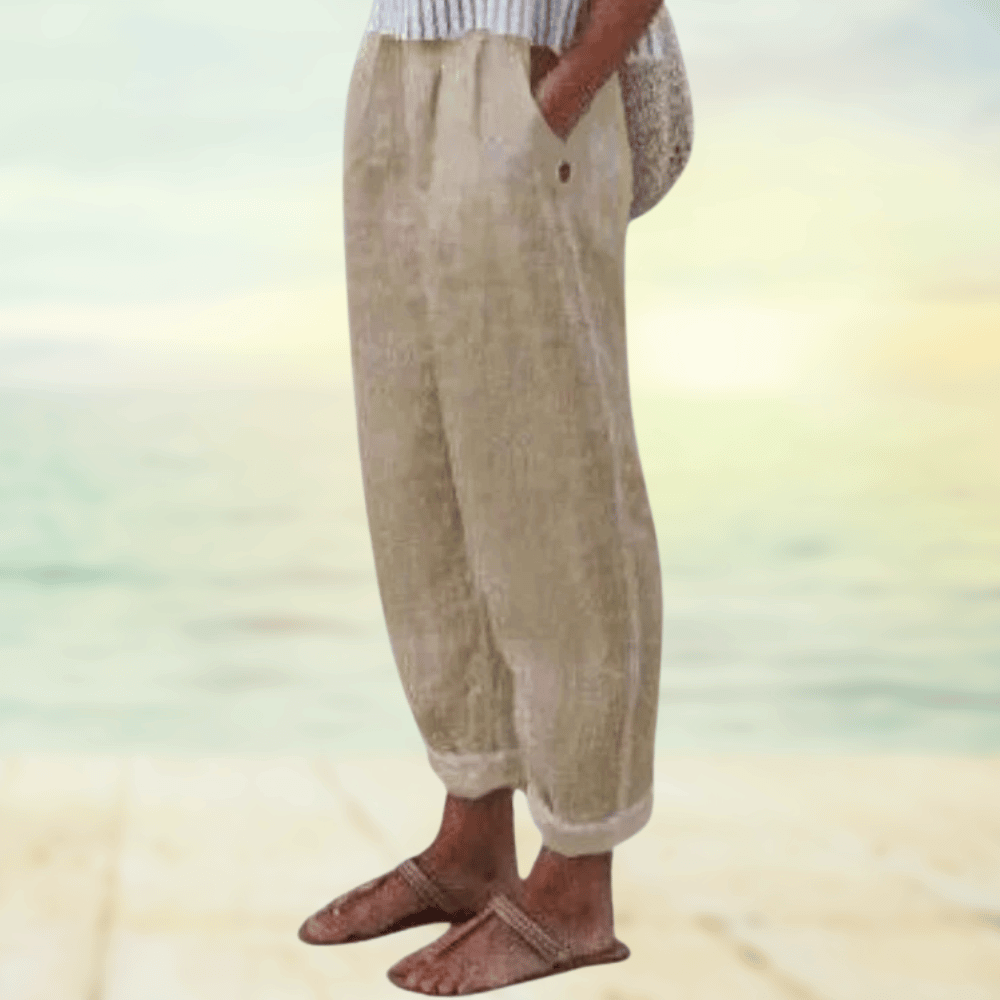 Zafina |  Damen Elegant Weite Hose | Weiß